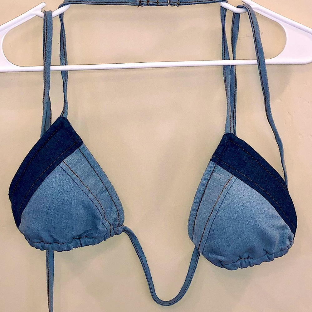 Denim Bikini Top